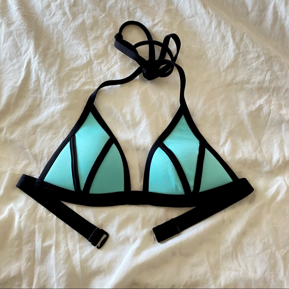 PINK Victoria's Secret Teal Triangle Push Up Bikini Top Size Medium
